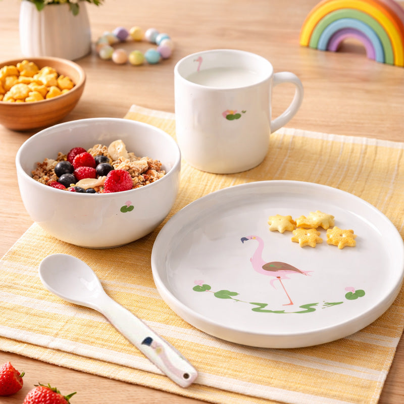 Kids 5-Piece Dinner Set - Fiona Flamingo