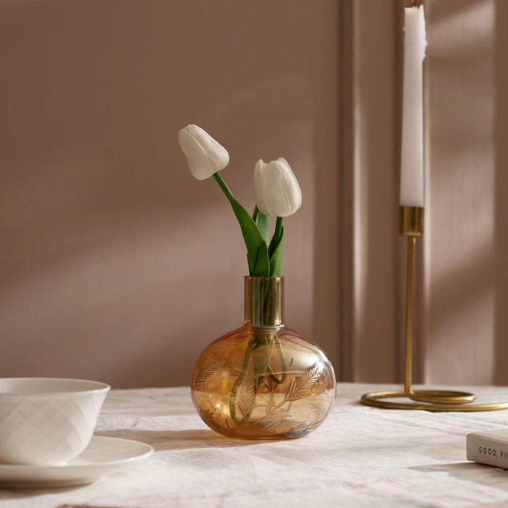 Kline Glass Vase Small - Tinted Gold