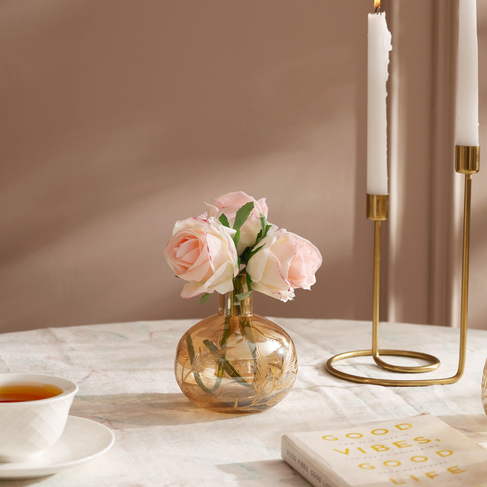 Kline Glass Vase Small - Tinted Gold