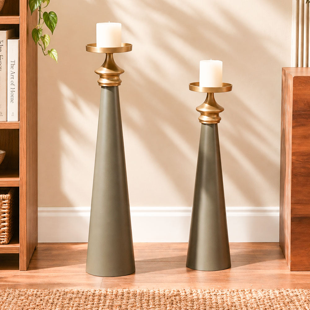 Kinsley Pillar Candle Holder XXL - Grey Gold