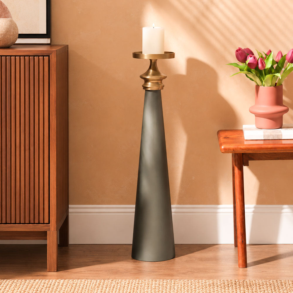 Kinsley Pillar Candle Holder XXL - Grey Gold