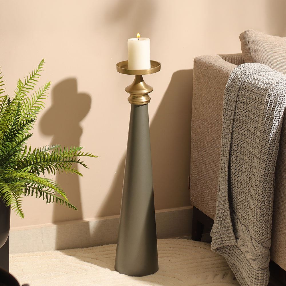 Kinsley Pillar Candle Holder XXL - Grey Gold
