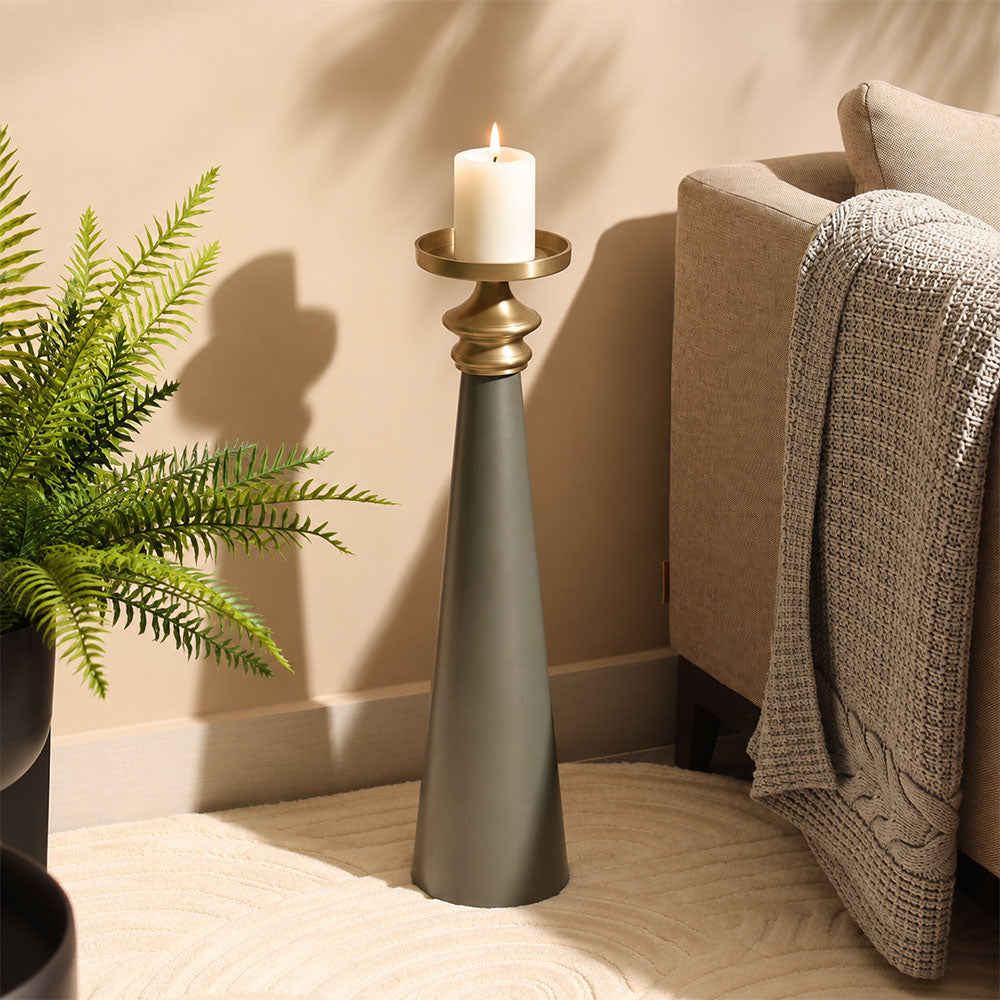Kinsley Pillar Candle Holder XL - Grey Gold