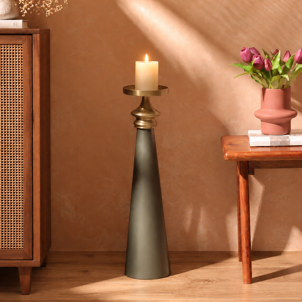Kinsley Pillar Candle Holder XL - Grey Gold