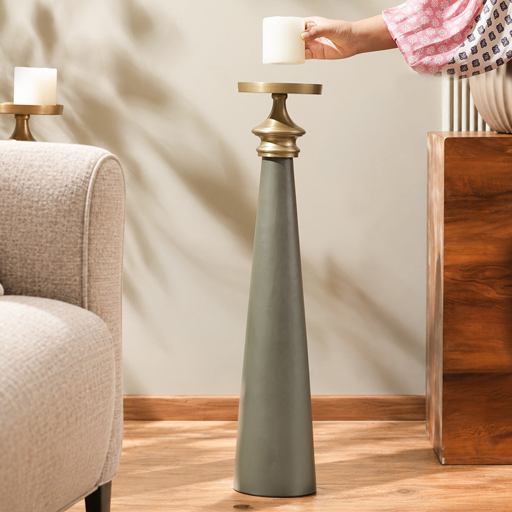 Kinsley Pillar Candle Holder XXL - Grey Gold