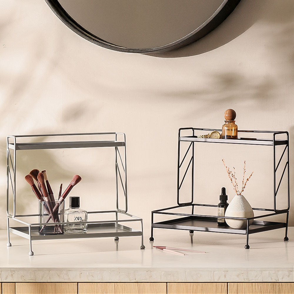 Kirin 2-Tier Metal Shelf - Black