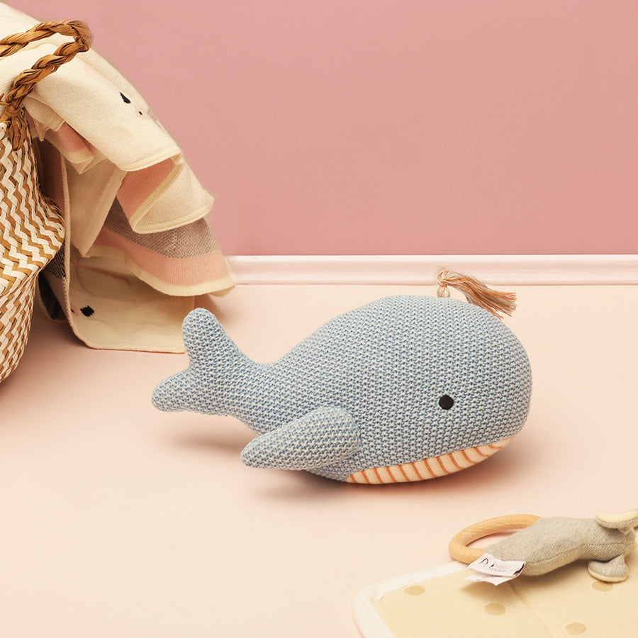 Knitted Soft Toy - Blue Whale