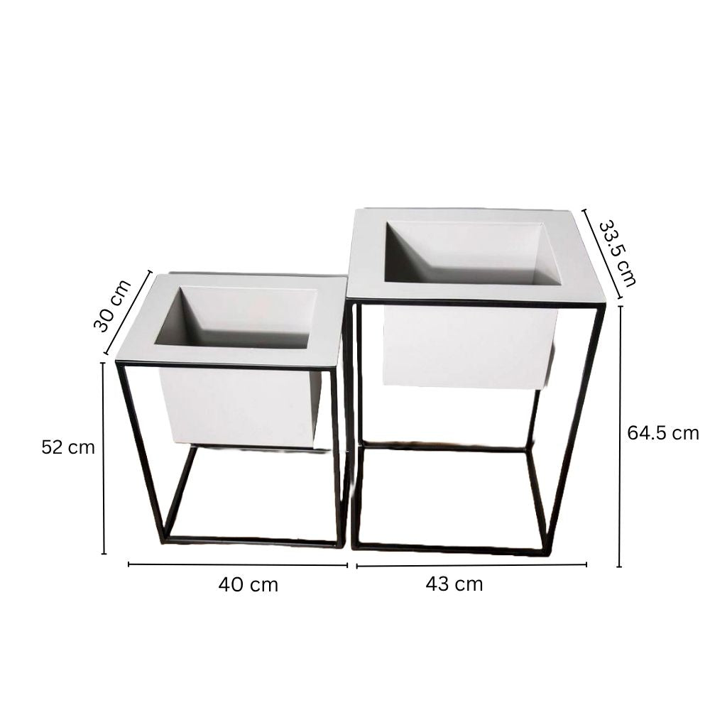Knox Indoor Planters, Set of 2 - Grey Black