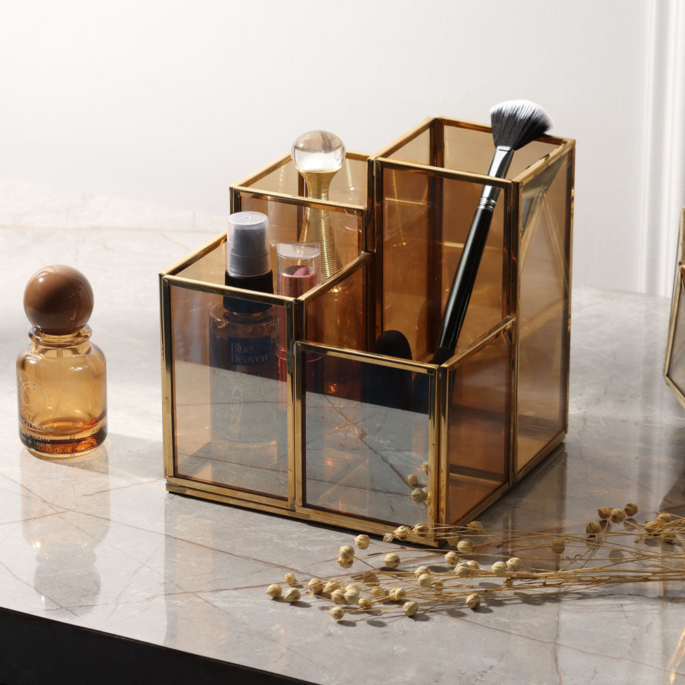 Kona Glass Tiered Organiser - Gold