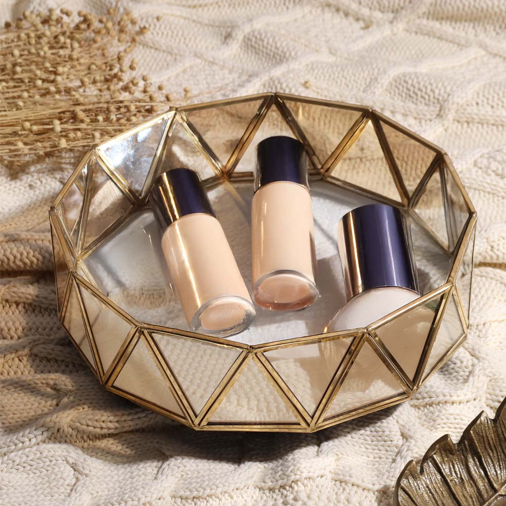 Kona Glass Turntable Tray - Gold