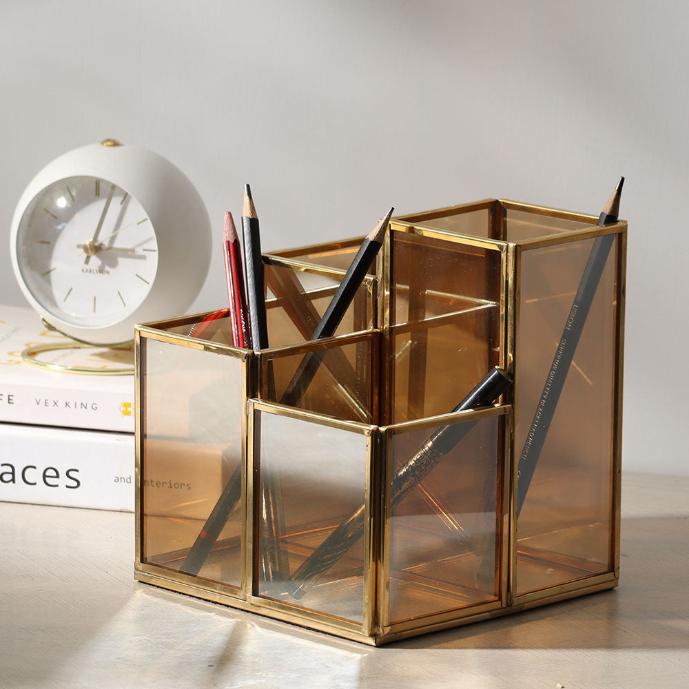 Kona Glass Tiered Organiser - Gold