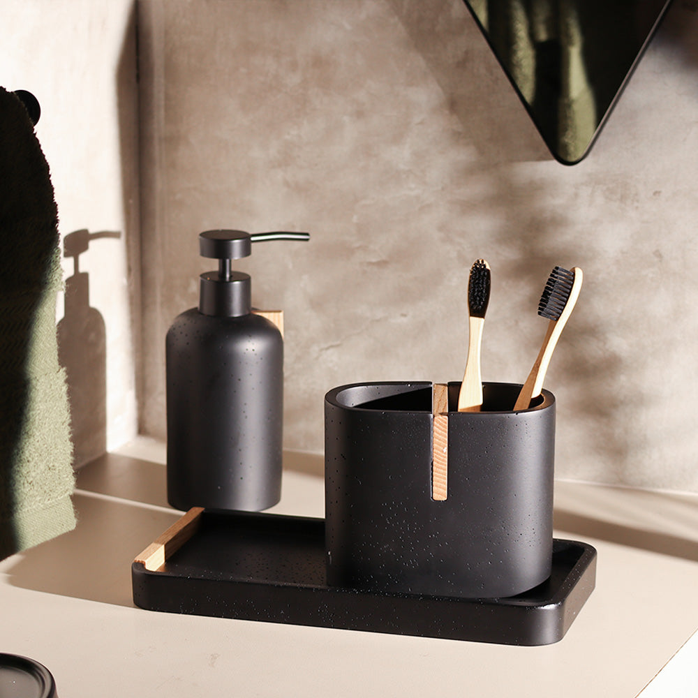 Kyoto Toothbrush Holder - Black Natural