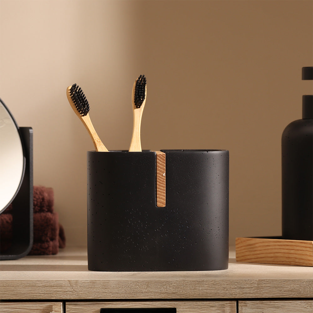 Kyoto Toothbrush Holder - Black Natural