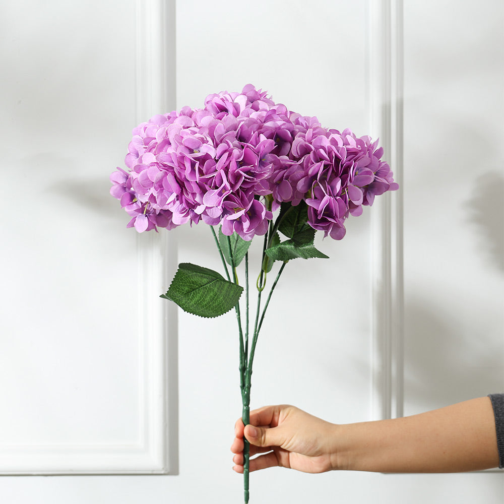 Lacecap Hydrangeas Faux Stem - Amethyst