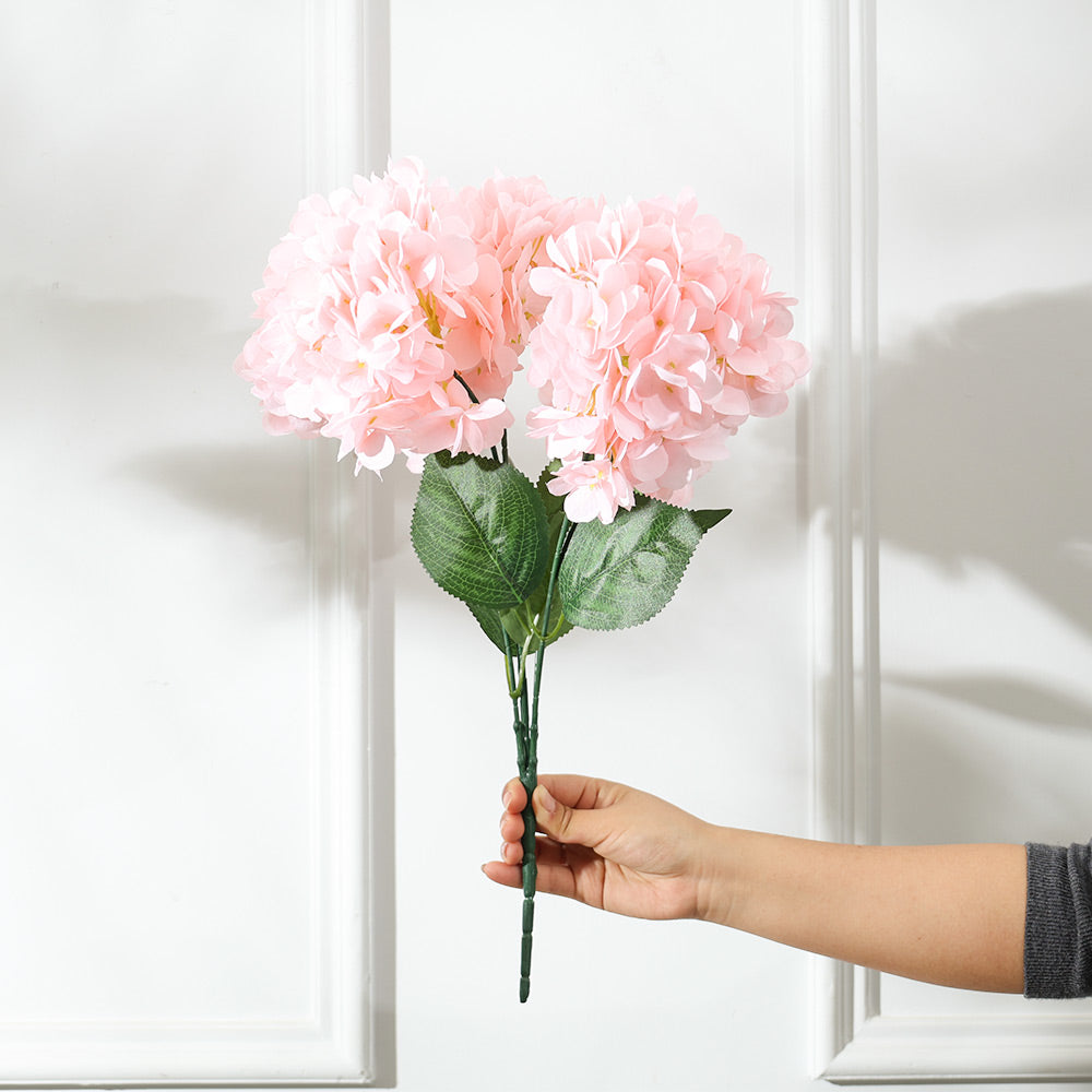 Lacecap Hydrangeas Faux Stem - Light Pink