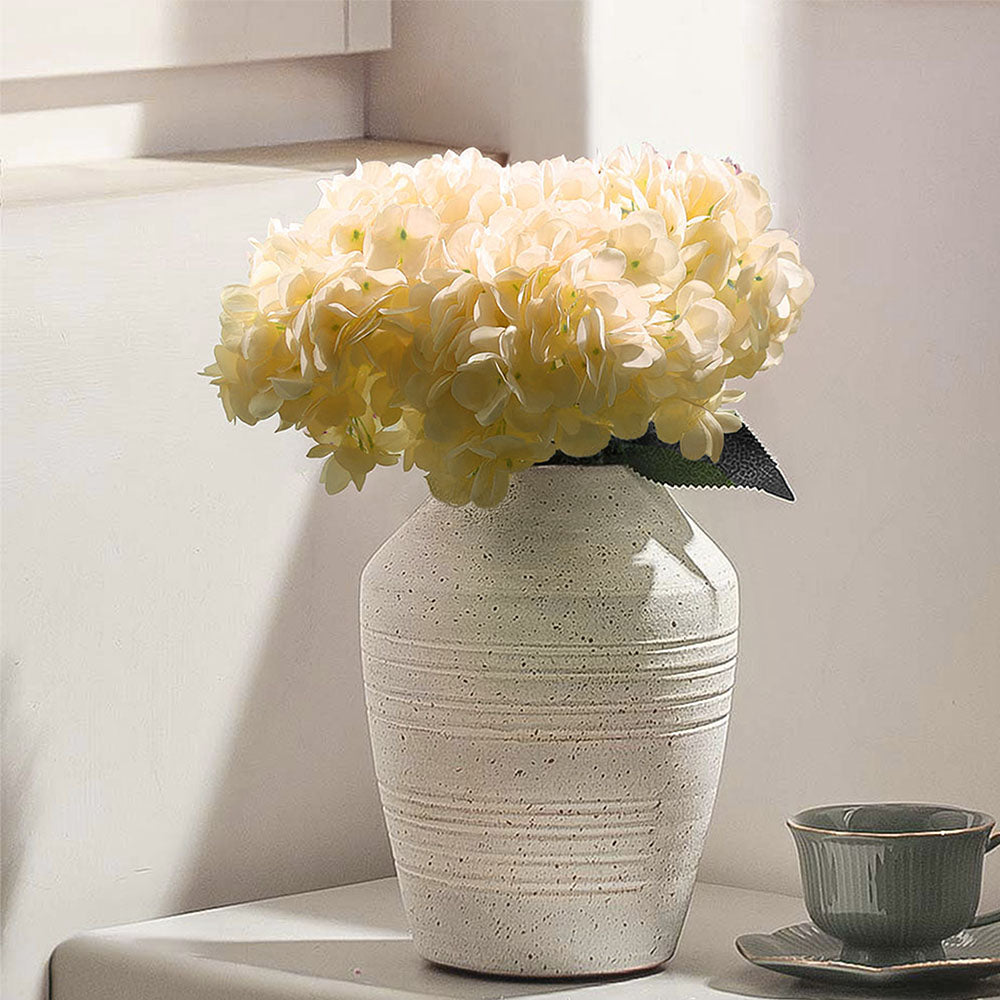 Lacecap Hydrangeas Faux Stem - Champagne