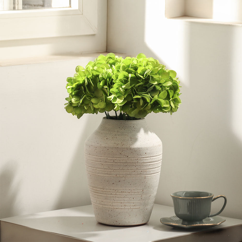 Lacecap Hydrangeas Faux Stem - Emerald
