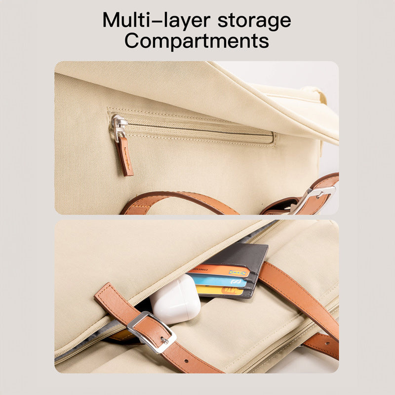 Laptop Shoulder Bag - Beige