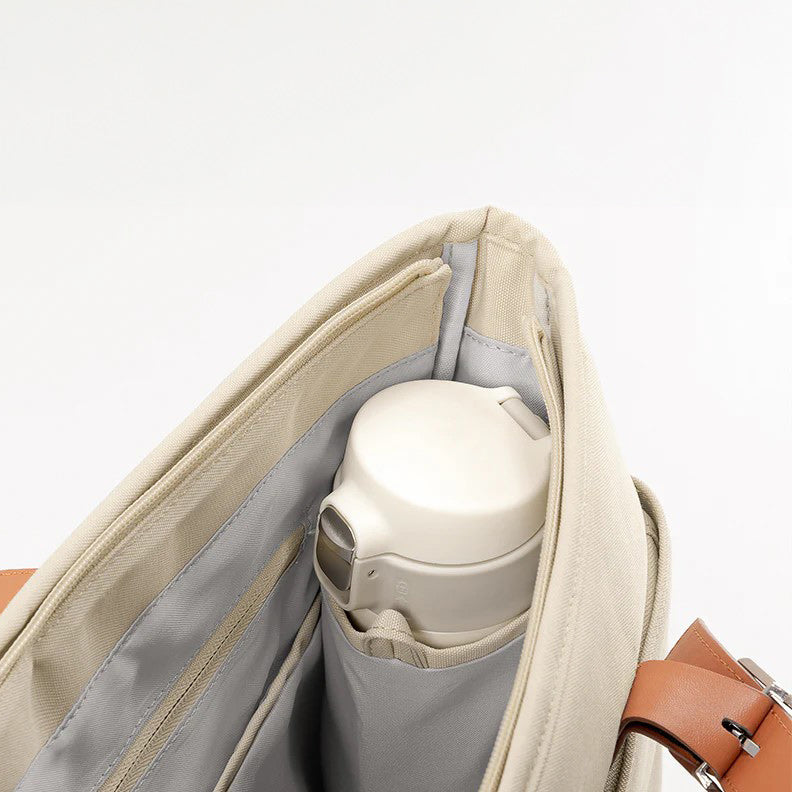Laptop Shoulder Bag - Beige