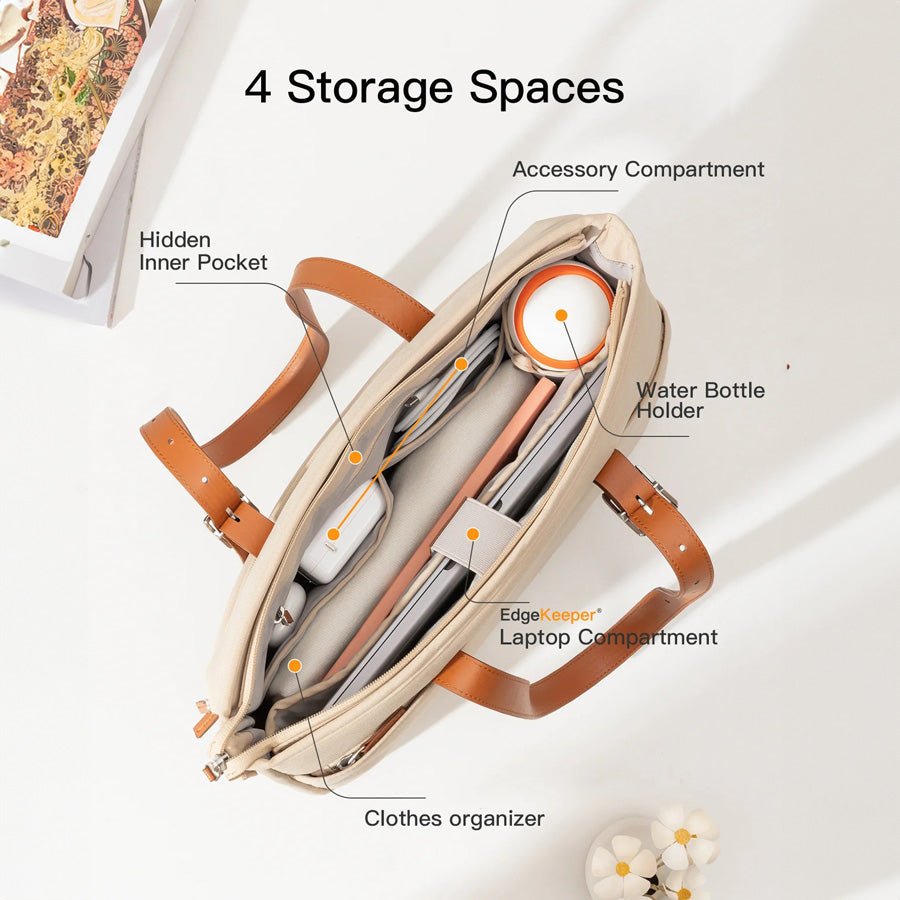 Laptop Shoulder Bag - Beige