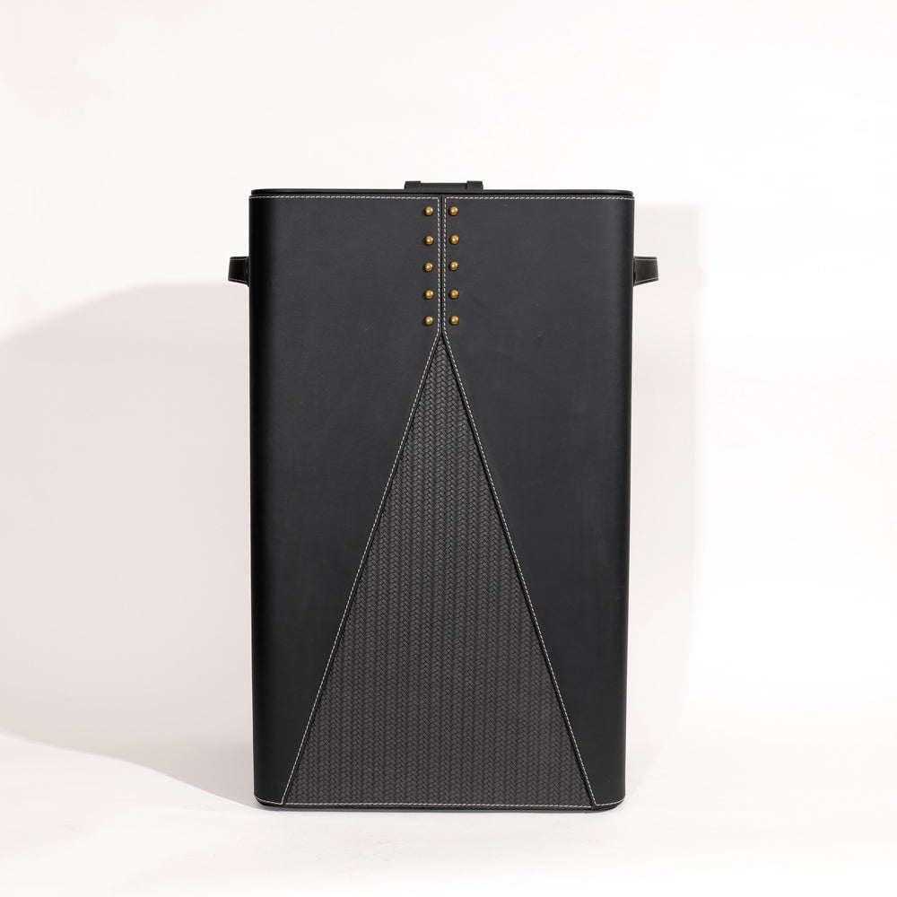 Ophelia Studded Laundry Bin with Lid - Black