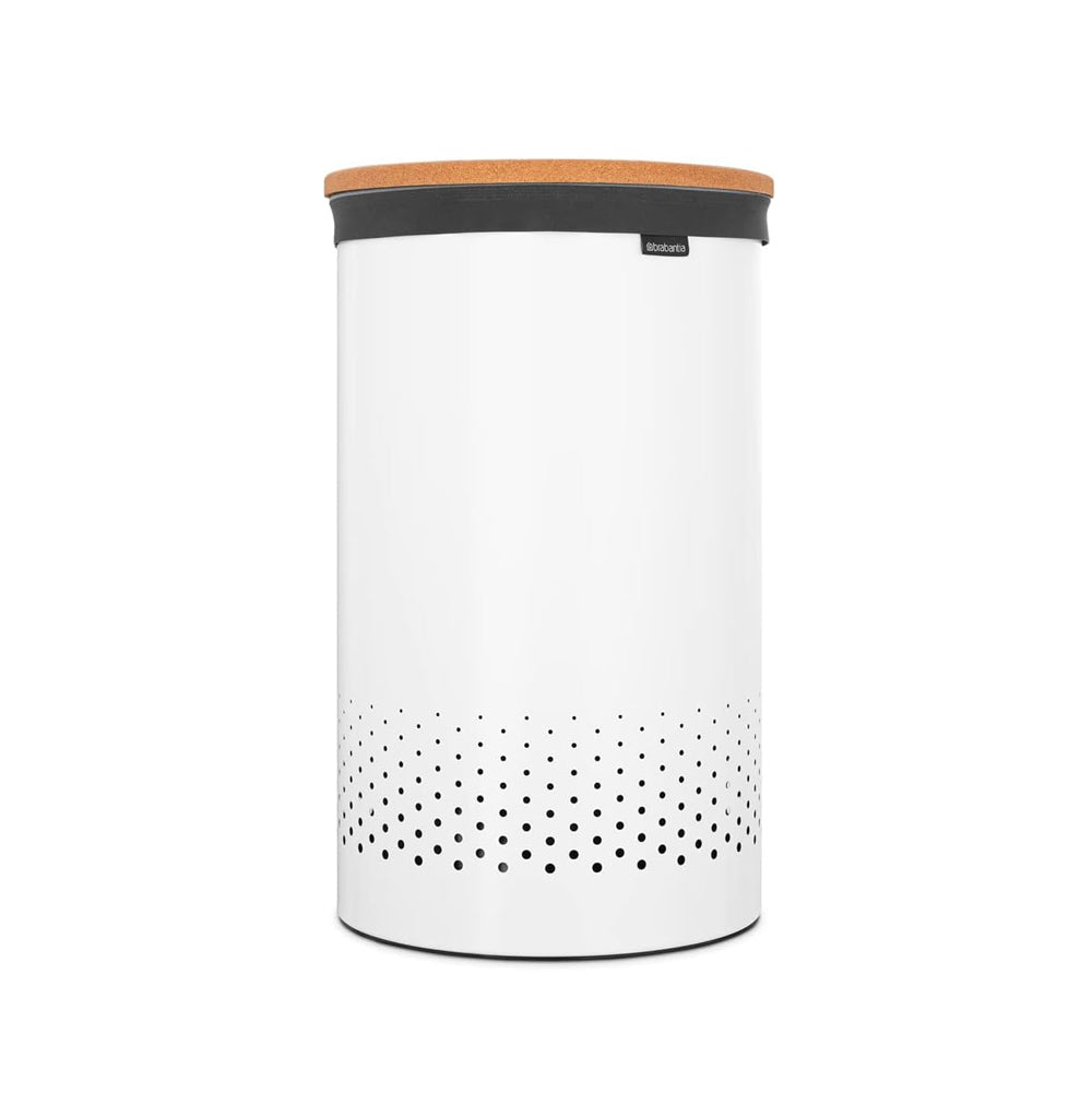 Laundry Bin with Cork Lid 60L - White