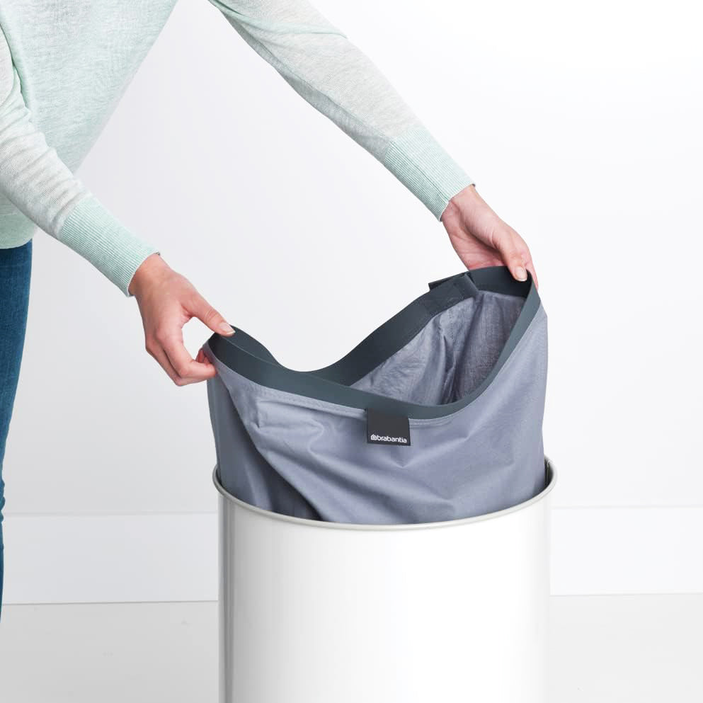 Laundry Bin with Cork Lid 60L - White