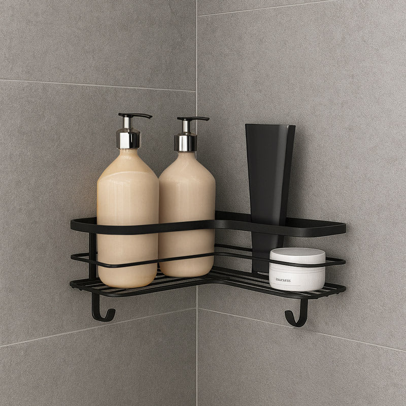 Lava L-Shaped Corner Shelf - Black