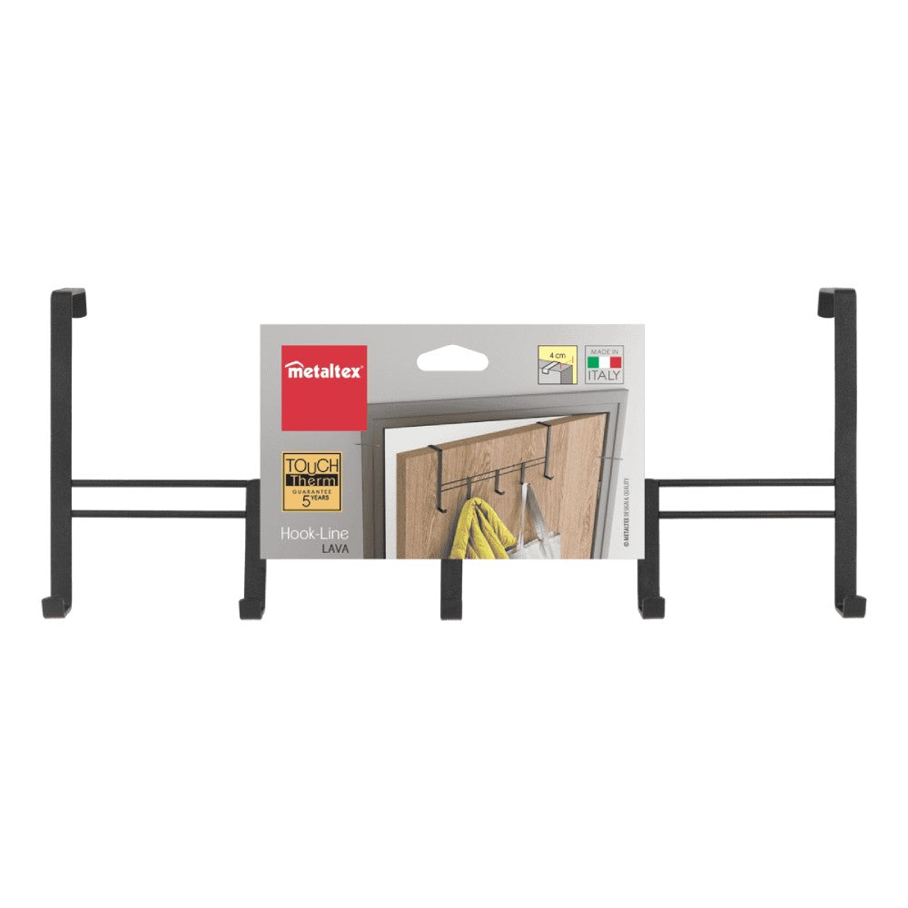 Lava Over the Door Bar With Hooks - Black