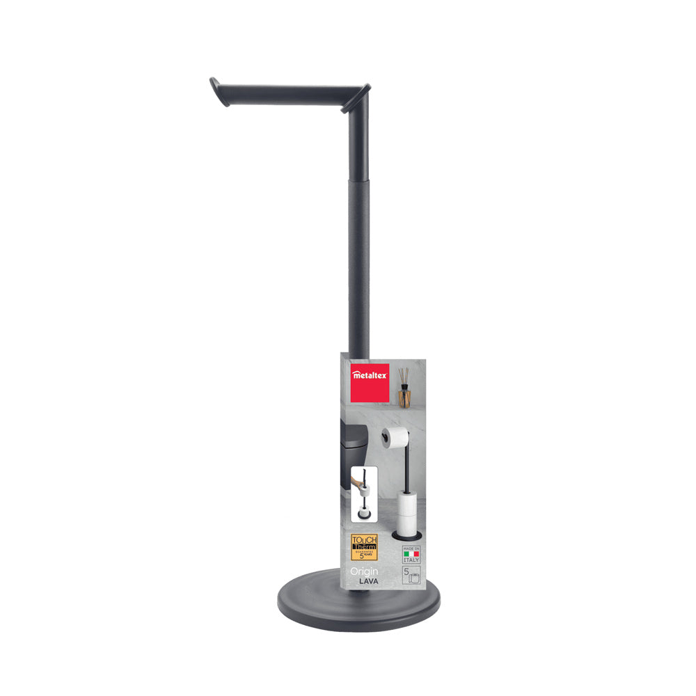 Lava Toilet Roll Holder with Dispenser - Black