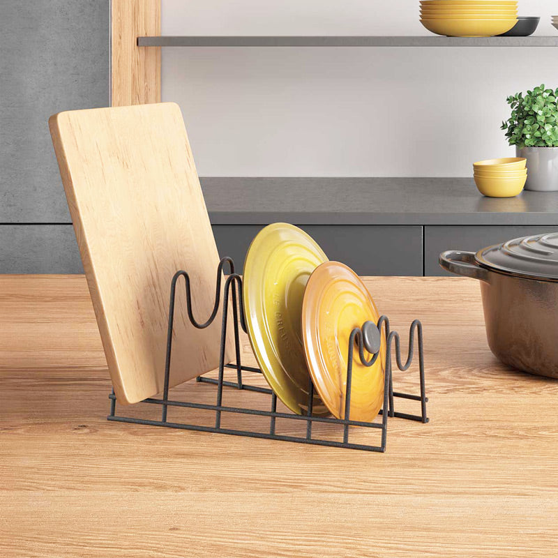 Lava Lido Pot Lids & Chopping Boards Holder - Black