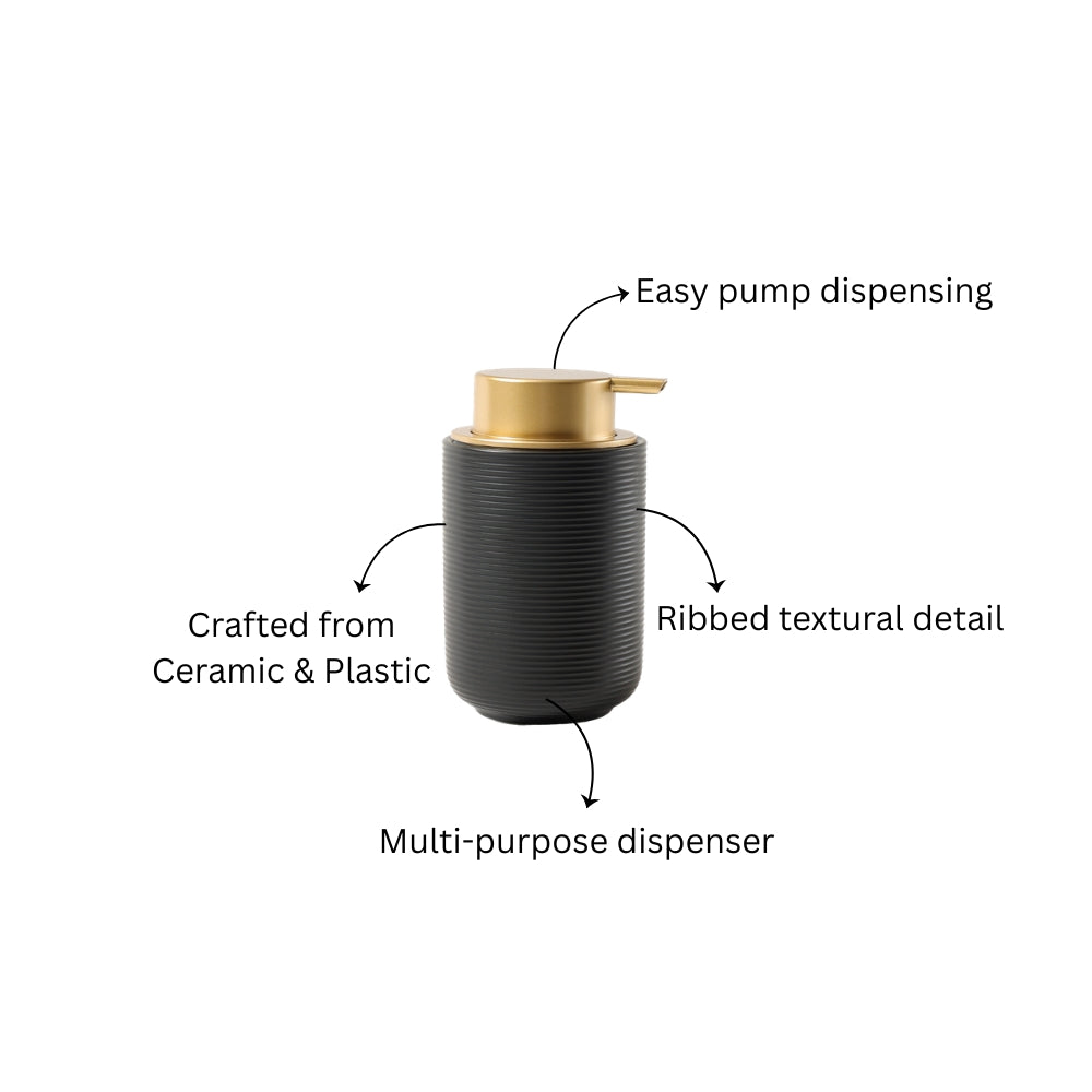 Lave Ceramic Soap Dispenser - Black