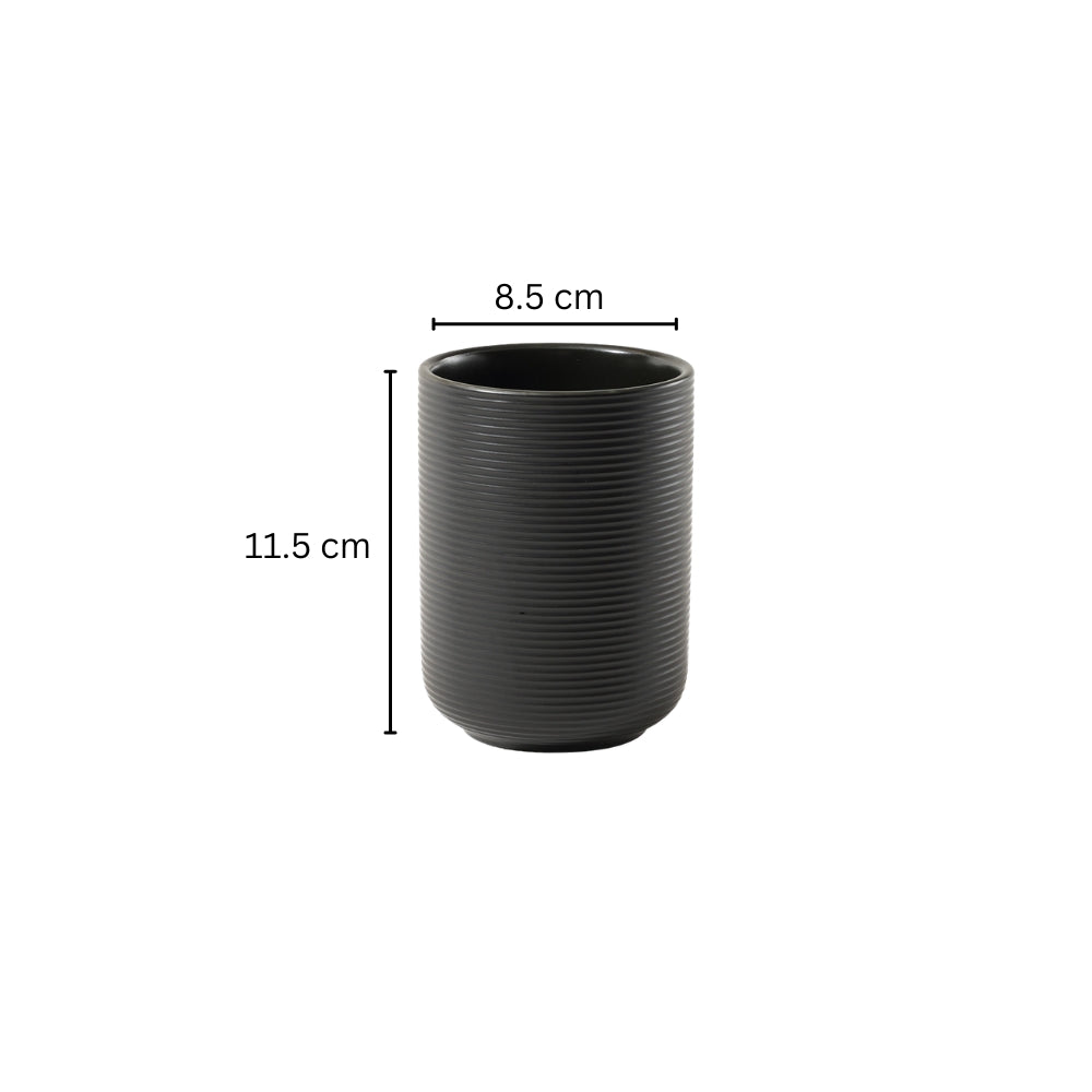 Lave Ceramic Toothbrush Tumbler - Black