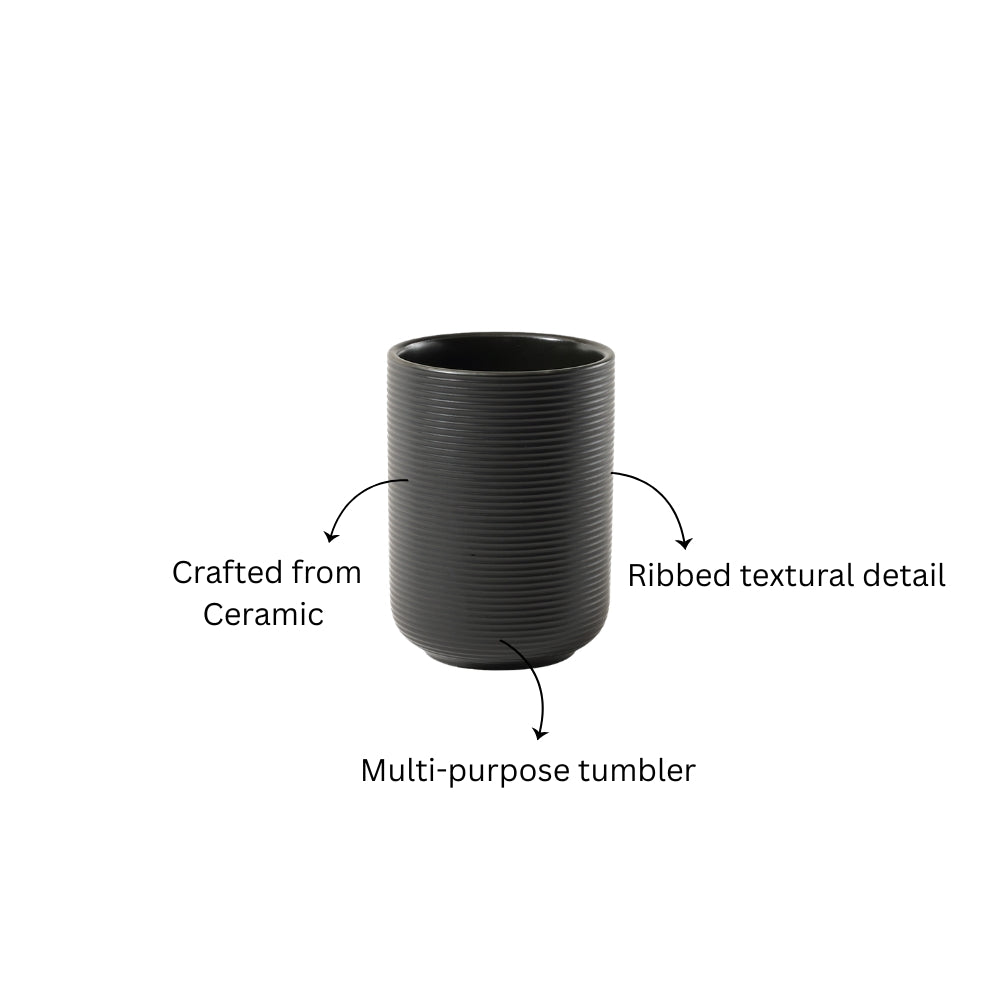 Lave Ceramic Toothbrush Tumbler - Black