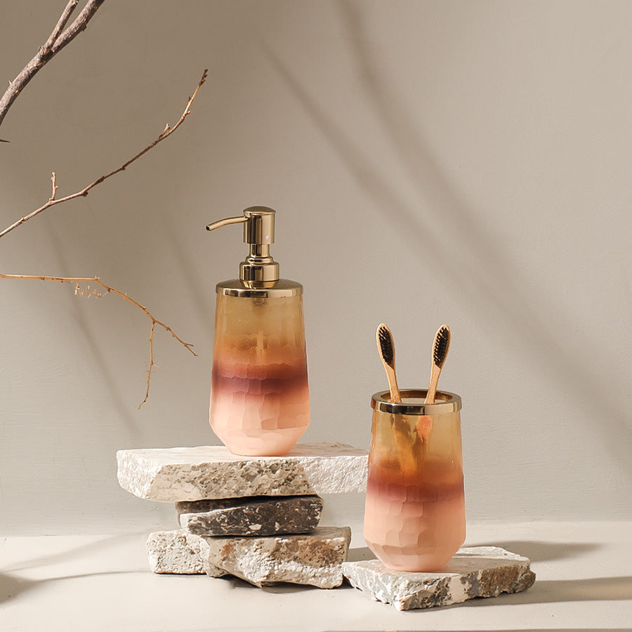Iris Glass Soap Dispenser - Pink Ombre