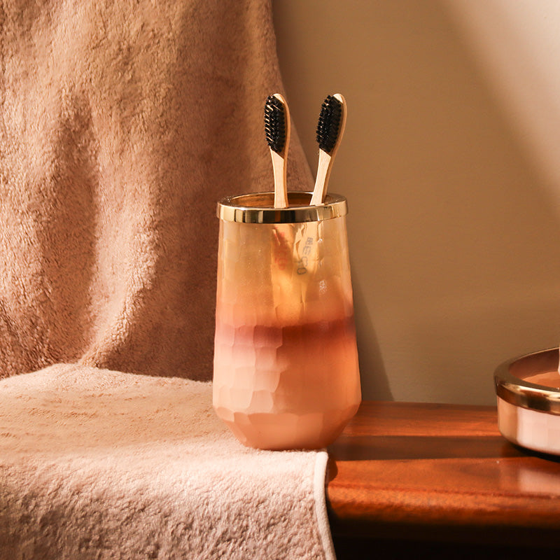 Iris Glass Toothbrush Tumbler - Pink Ombre