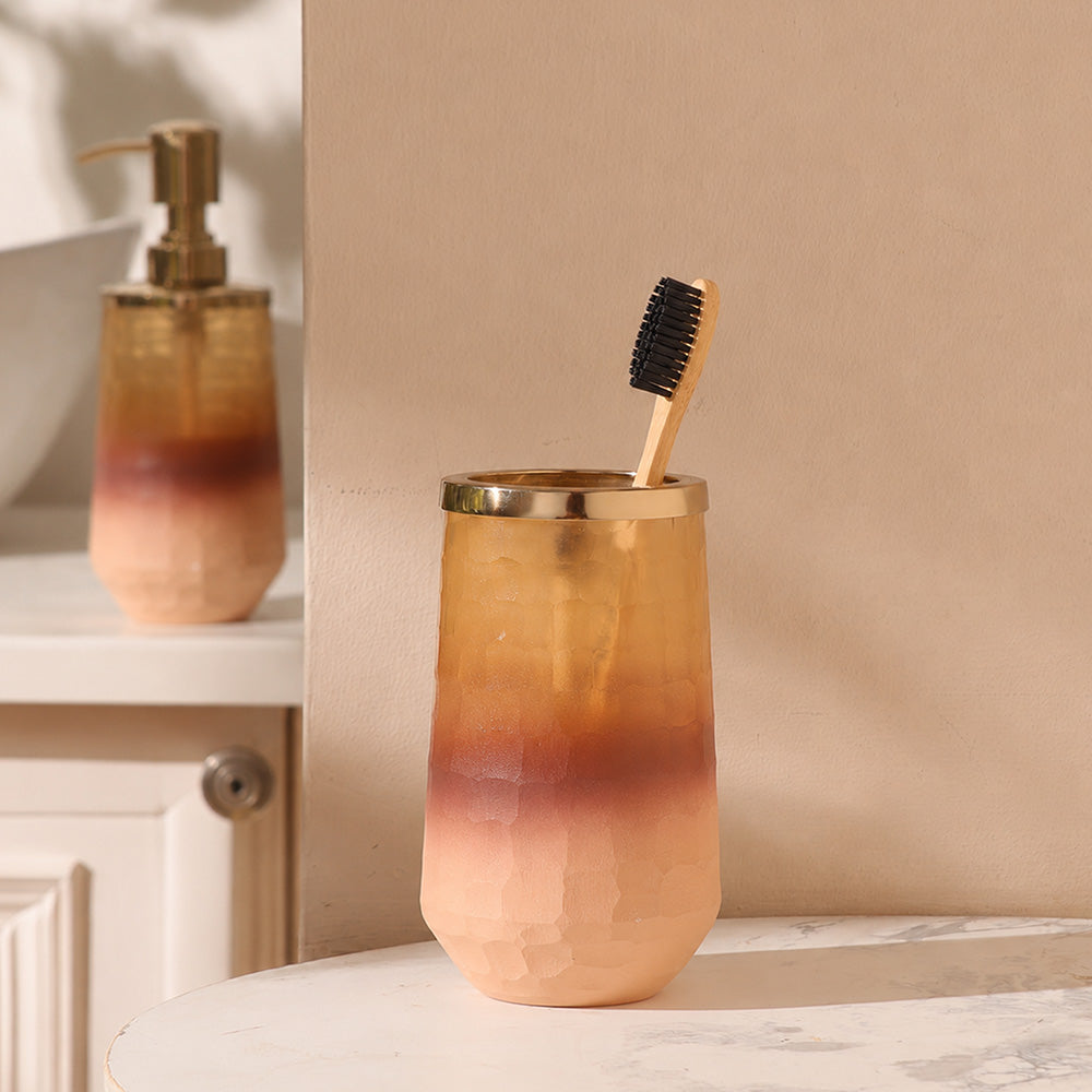 Iris Glass Toothbrush Tumbler - Pink Ombre