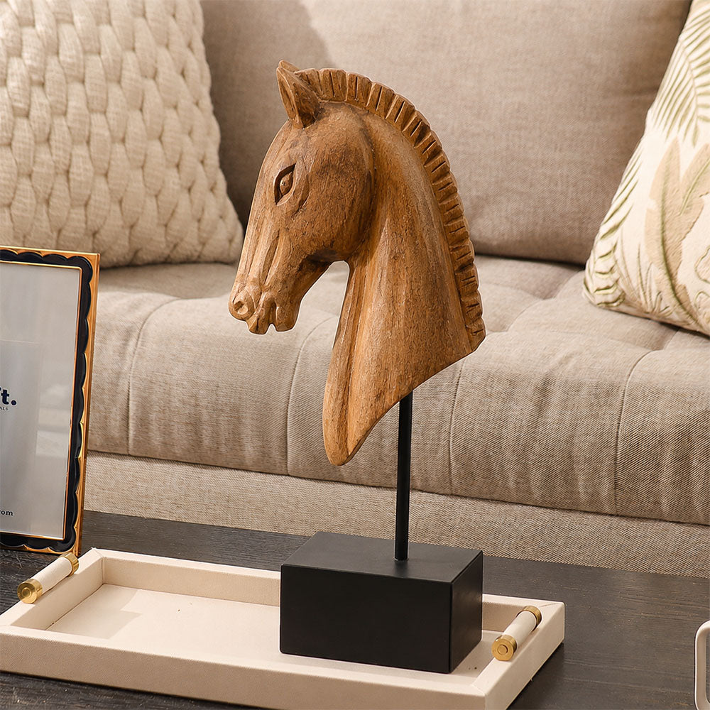 Legion Horse Wooden Sculpture Large - Natural