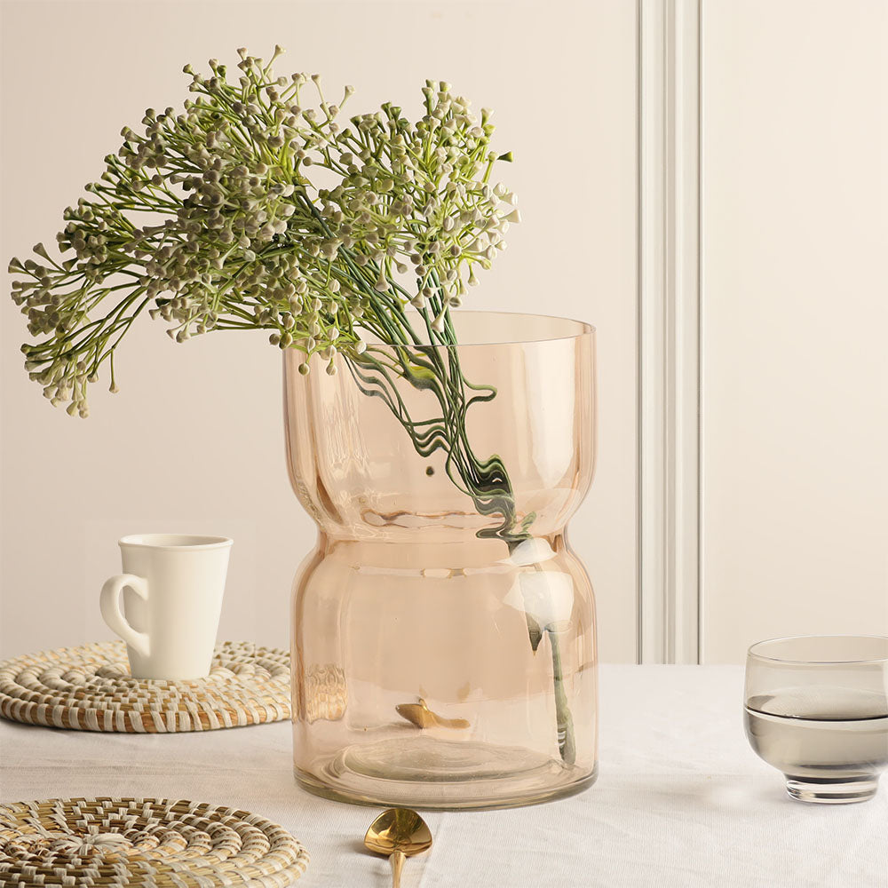ESQ Living Ophelia Fluted Glass Vase Medium - Blush | Modern Quests