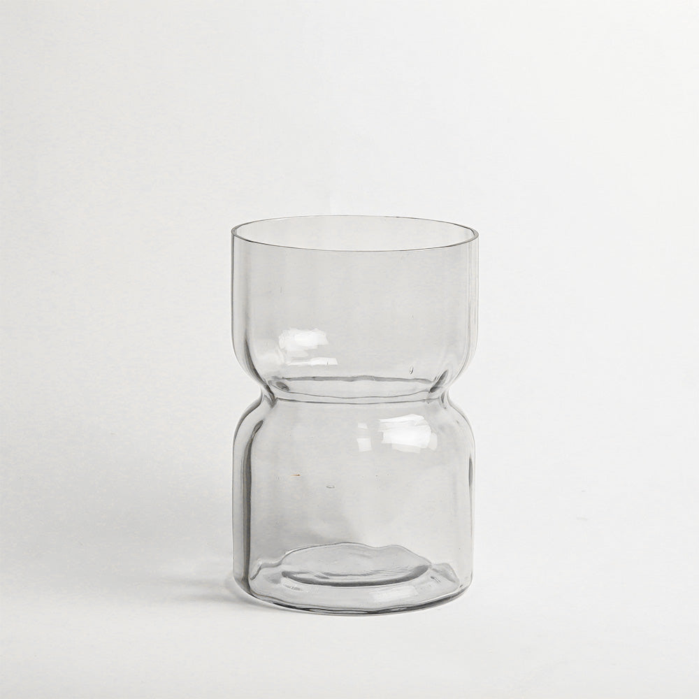 Ophelia Fluted Glass Vase Medium - Light Grey