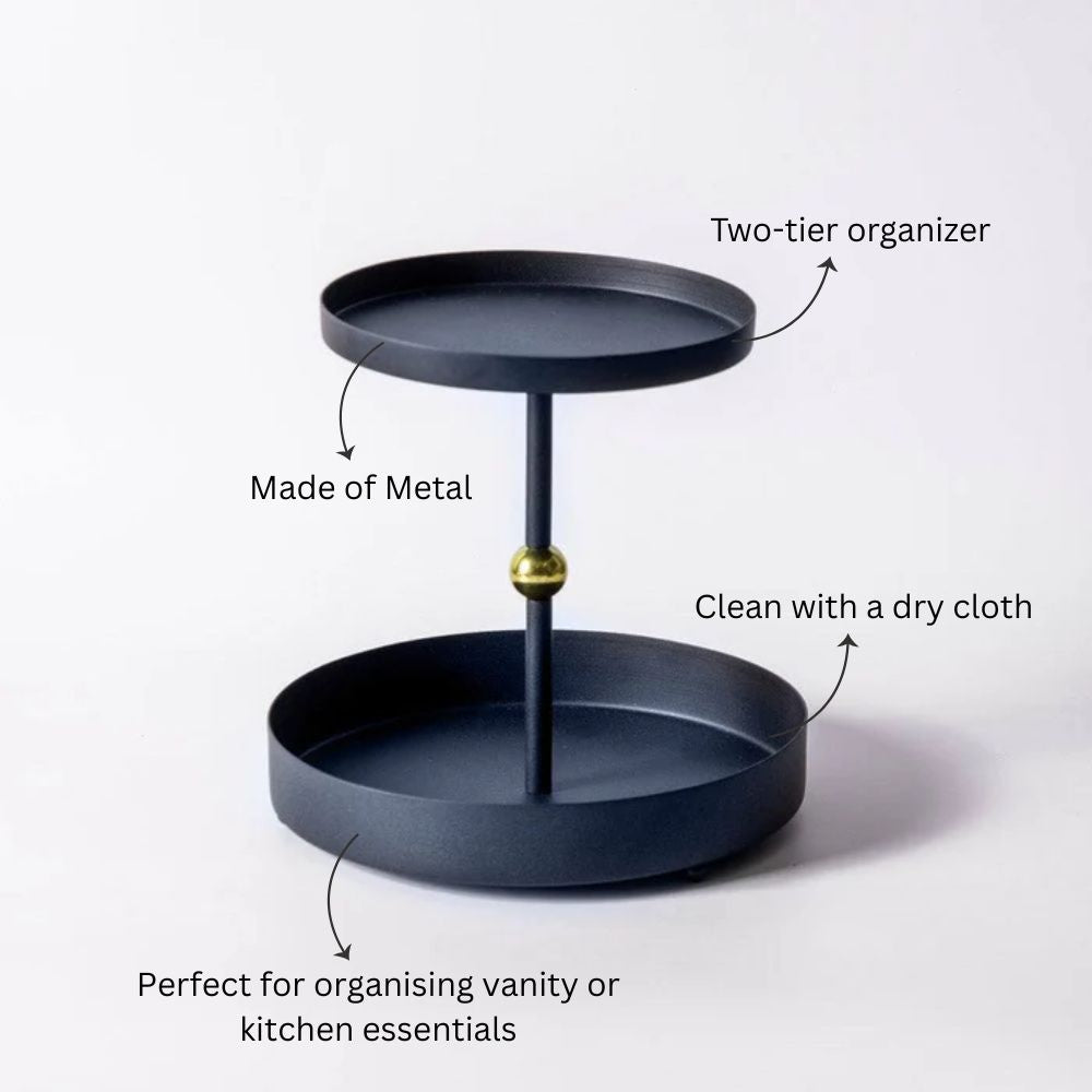 Liam 2-Tier Tray - Ink Blue
