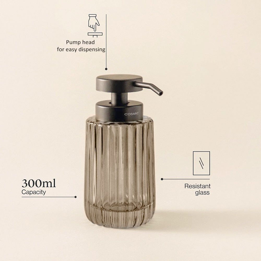 Lido Glass Soap Dispenser - Smoke Grey