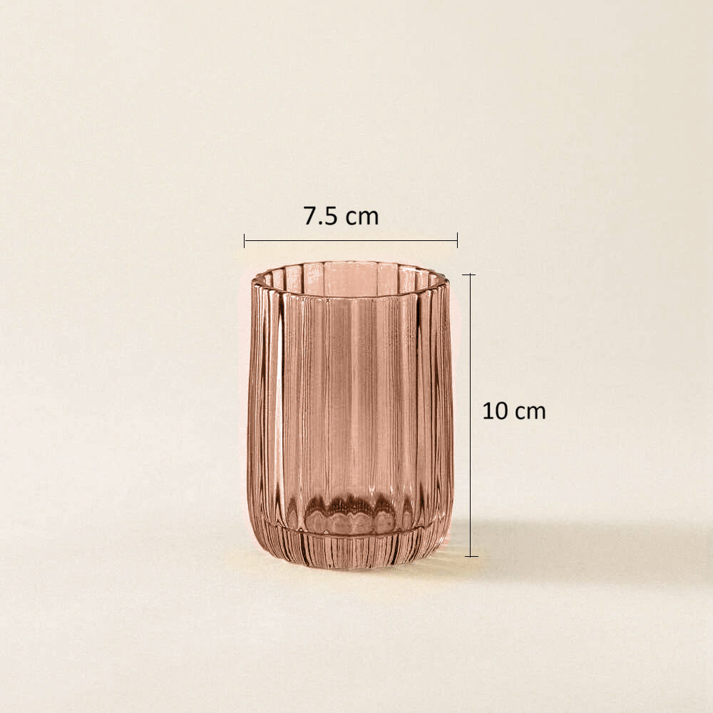 Lido Glass Toothbrush Tumbler - Amber Rose