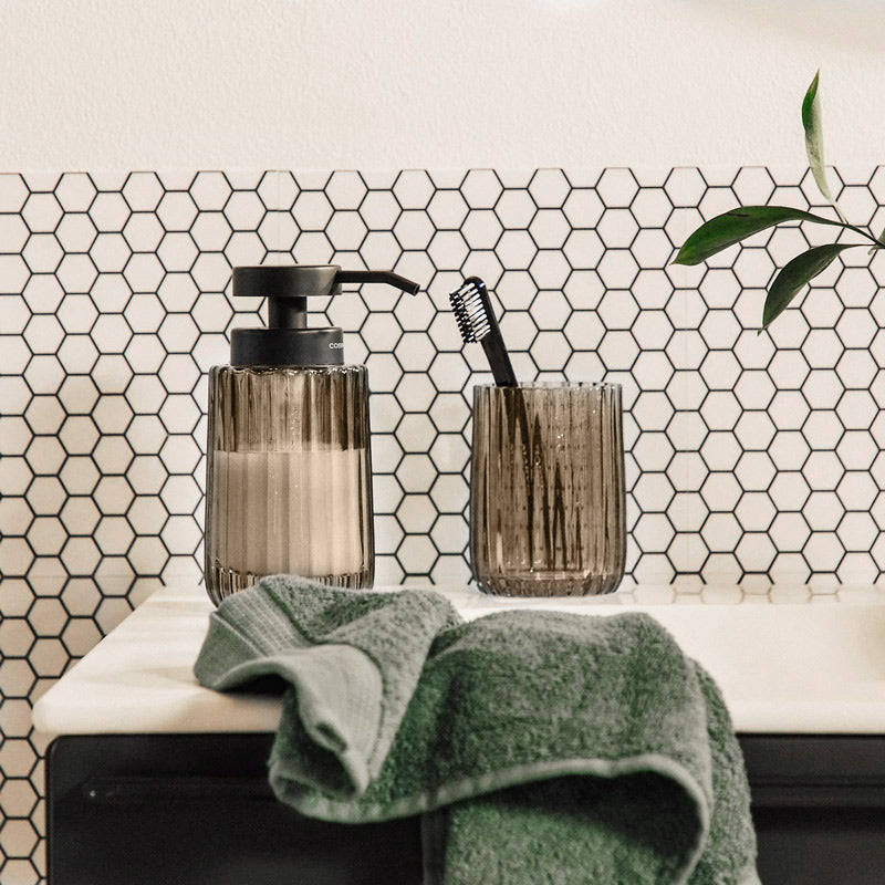 Lido Glass Toothbrush Tumbler - Smoke Grey