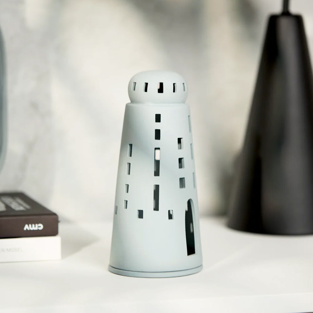 Lighthouse Tealight Holder & Sculpture Tall - Grey