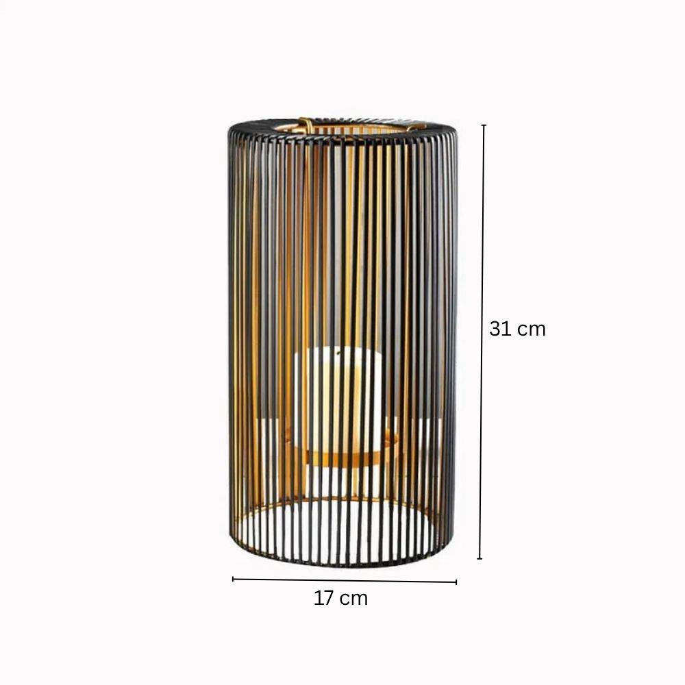 Lines Candle Holder Large - Black Gold
