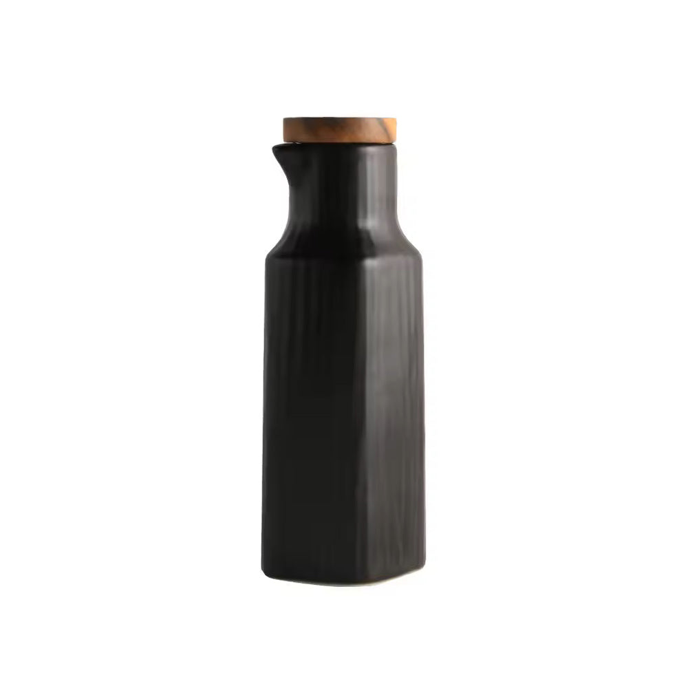 Lines Ceramic Oil Bottle - Black