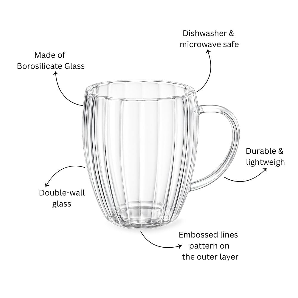 Lines Double Wall Mug - Medium