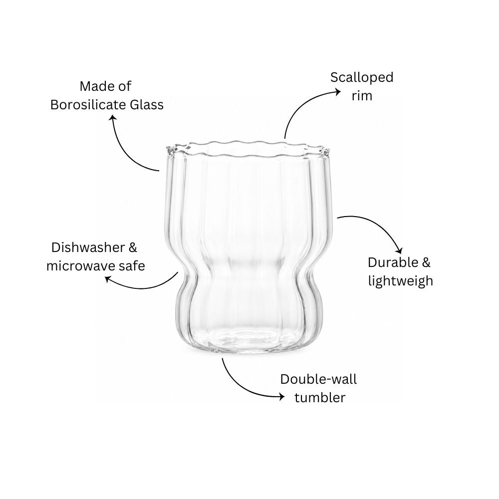 Lines Glass Tumblers, Set of 2