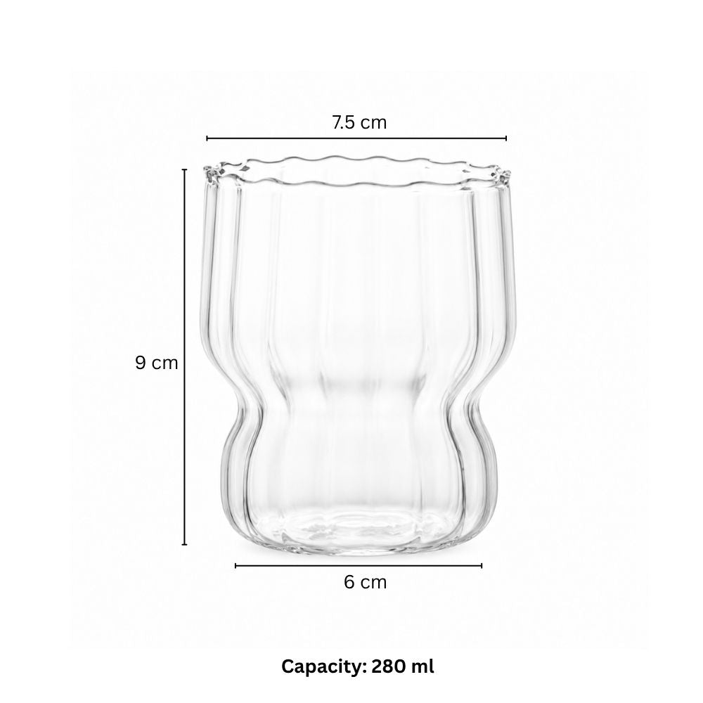 Lines Glass Tumblers, Set of 2